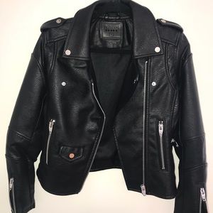 Blank NYC Black Leather Moto Jacket